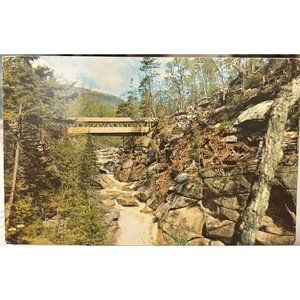 Sentinel Pine Bridge Postcard White Mountains New Hampshire The Pool Vintage